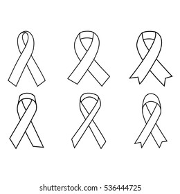 Vector set of ribbon on white background