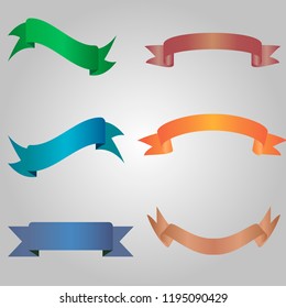 vector set of ribbons