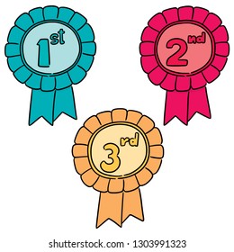 vector set of ribbons award