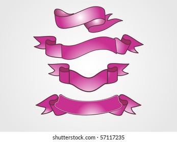 vector set of ribbons with background