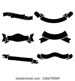 Conjunto Vector De Cintas Siluetas Ilustración Aislada En Fondo Blanco