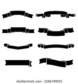 Vector Set Of Ribbons Silhouettes Illustration Isolated On White Background