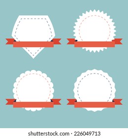Vector set of ribbons and starburst pack for your design. Banner Set.