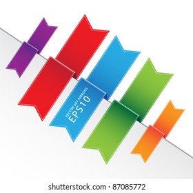 Vector set ribbons tag eps10