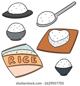 vector set of rices cartoon
