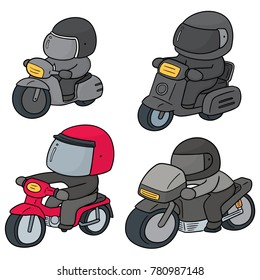 vector set of riding motorcycles