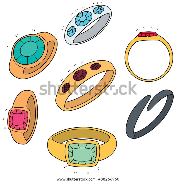 Vector Set Ring Stock Vector (Royalty Free) 488266960