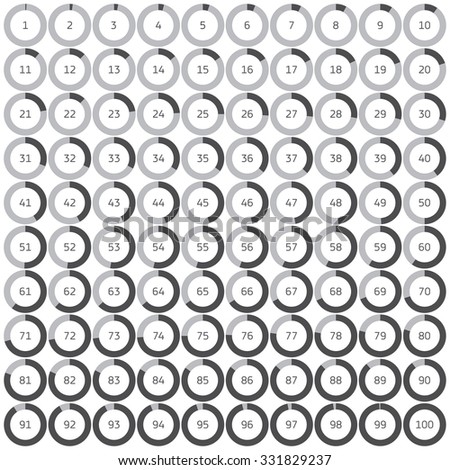 Vector set ring diagrams, infographics for your business presentation, from 0 to 100 percent