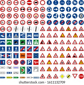 Vector set for road signs