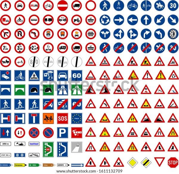 Vector Set Road Signs Stock Vector (Royalty Free) 1611132709 | Shutterstock