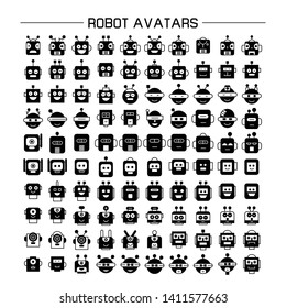 vector set of robot avatar icons 