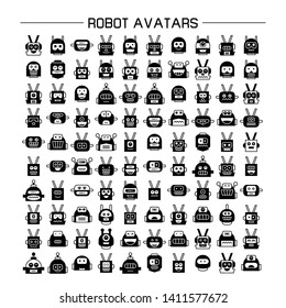 vector set of robot avatar icons 