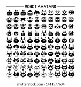 vector set of robot avatar icons 