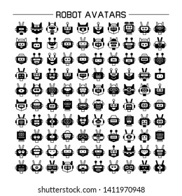 vector set of robot avatar icons 