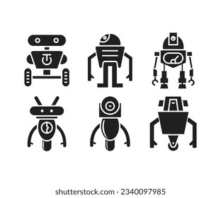 vector set of robot character icons