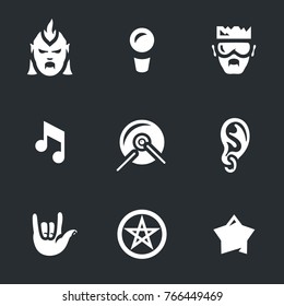 Vector Set of Rock Music Icons.