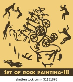 Vector set of rock painting-III