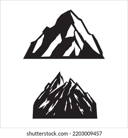 Vector Set Of Rocky Mountains Illustration Isolated On White Background