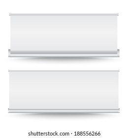 Vector set of roll up banner on isolated white background