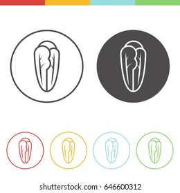 Vector set of romaine lettuce icons in thin line style