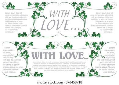 Vector set. Romantic label with flowers