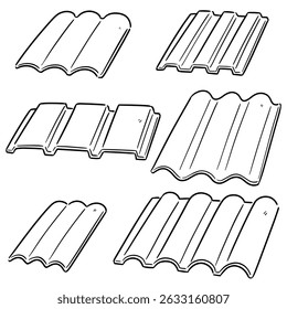 vector set of roof tile