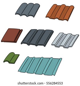 vector set of roof tile