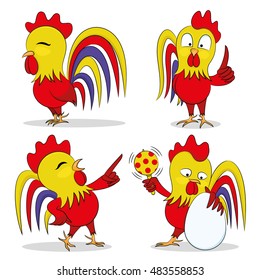 Vector set. Rooster.