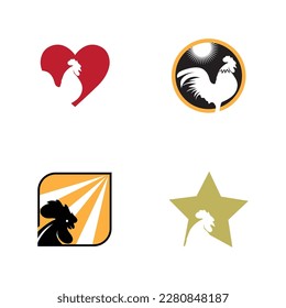 vector set of Rooster logo images illustration design
