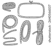 vector set of rope cartoon