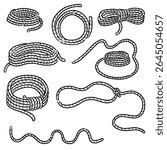 vector set of rope cartoon
