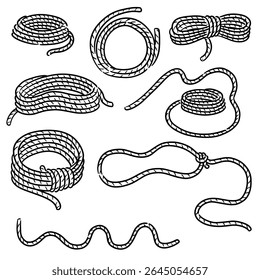 vector set of rope cartoon