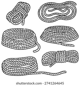 vector set of rope cartoon