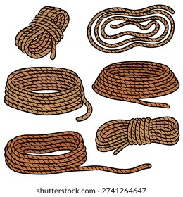 vector set of rope cartoon