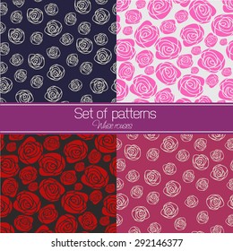 vector set rose pattern