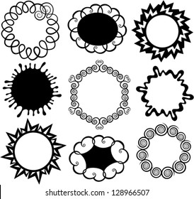 vector set of round frames