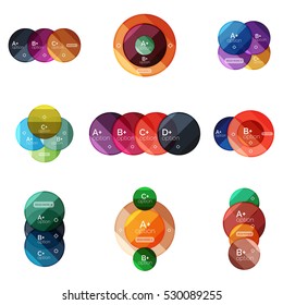 Vector set of round infographic banners with options