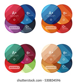 Vector set of round infographic banners with options