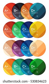 Vector set of round infographic banners with options