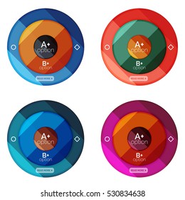 Vector set of round infographic banners with options
