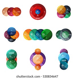 Vector set of round infographic banners with options