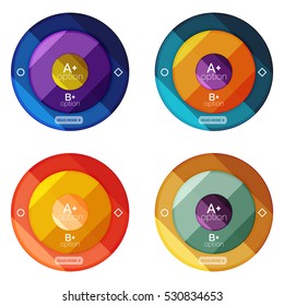Conjunto de vectores de banners de infografía redonda con opciones