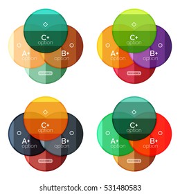 Vector set of round infographic banners with options