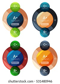 Vector set of round infographic banners with options