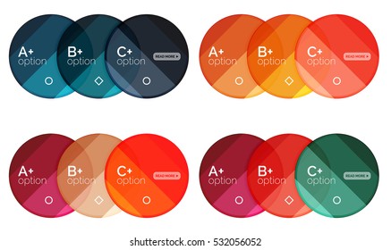 Vector set of round infographic banners with options