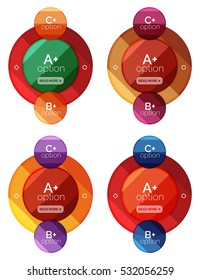 Conjunto de vectores de banners de infografía redonda con opciones