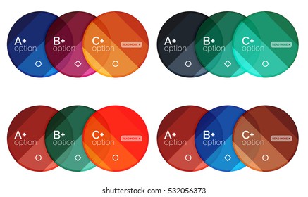 Vector set of round infographic banners with options