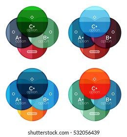 Vector set of round infographic banners with options