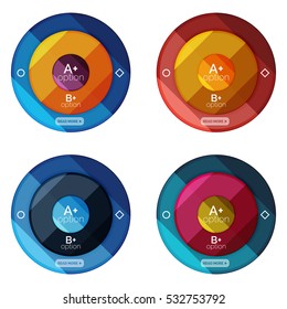Vector set of round infographic banners with options