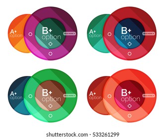 Vector set of round infographic banners with options